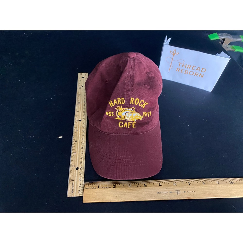 Hard Rock Cafe Hat Burgundy Est 1971 Cap Adult Casual